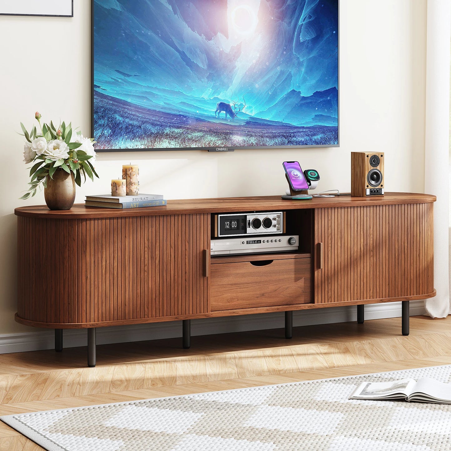 69" Mid Century Modern TV Stand