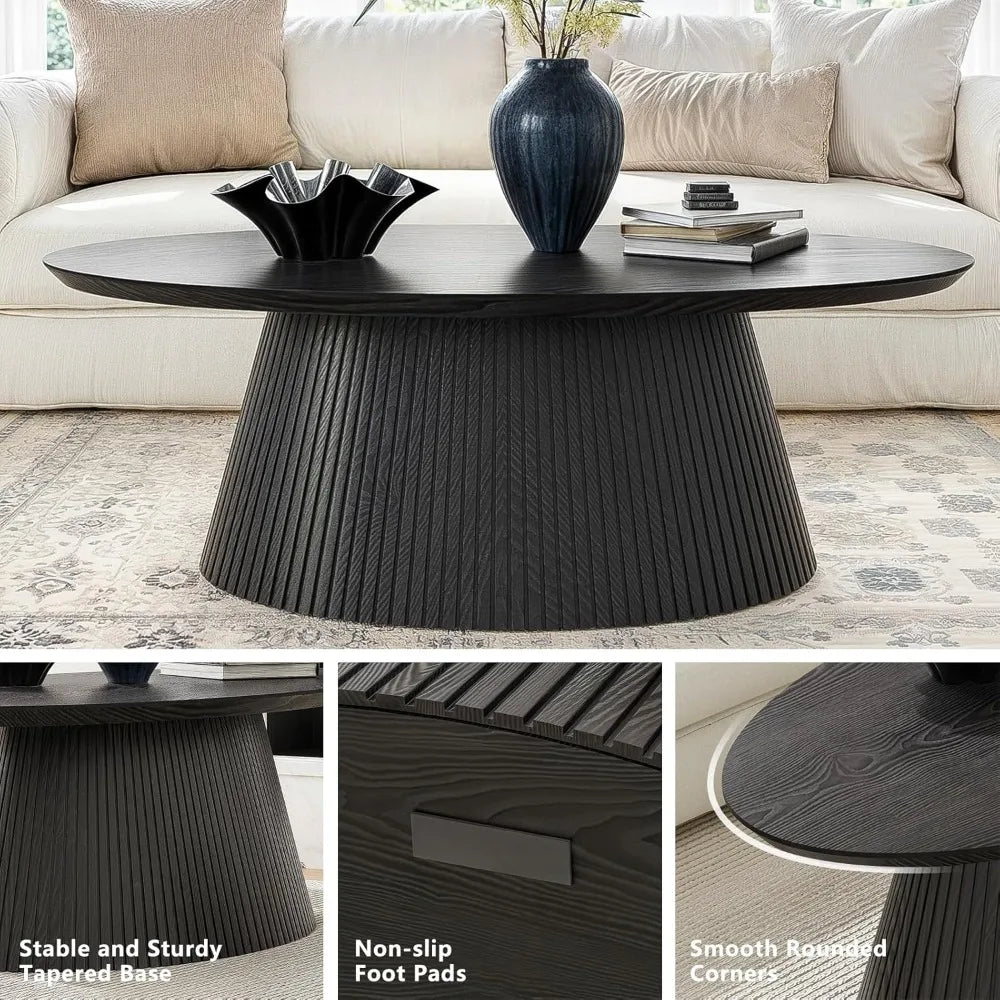 Fluted Oval Coffee Table