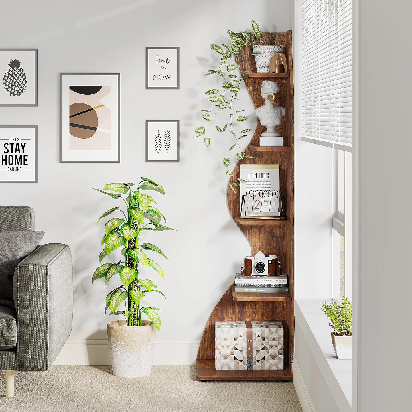 Modern Wavy Corner Shelf