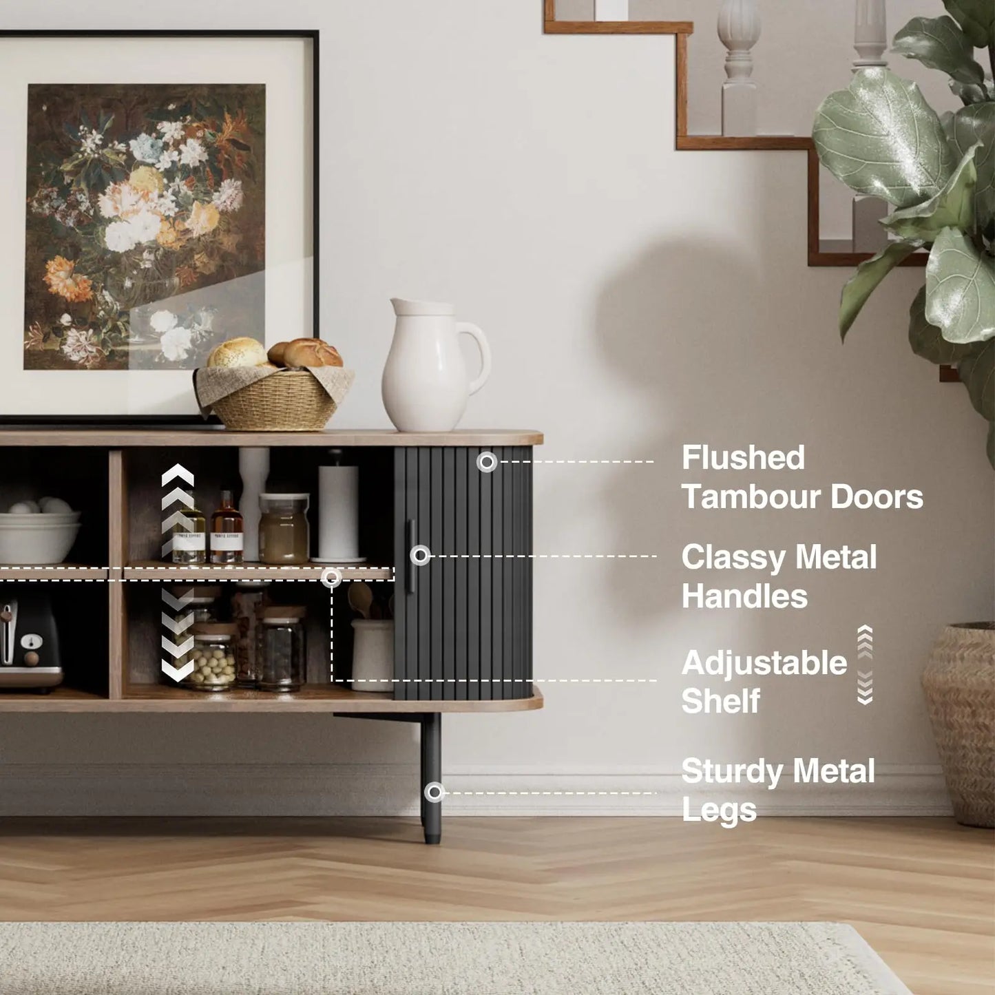 47'' Fluted Oval Entertainment Center