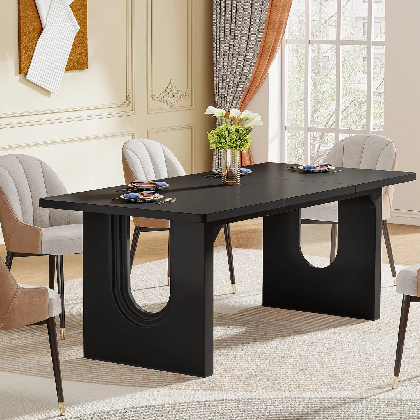 71" Modern Wood Dining Table