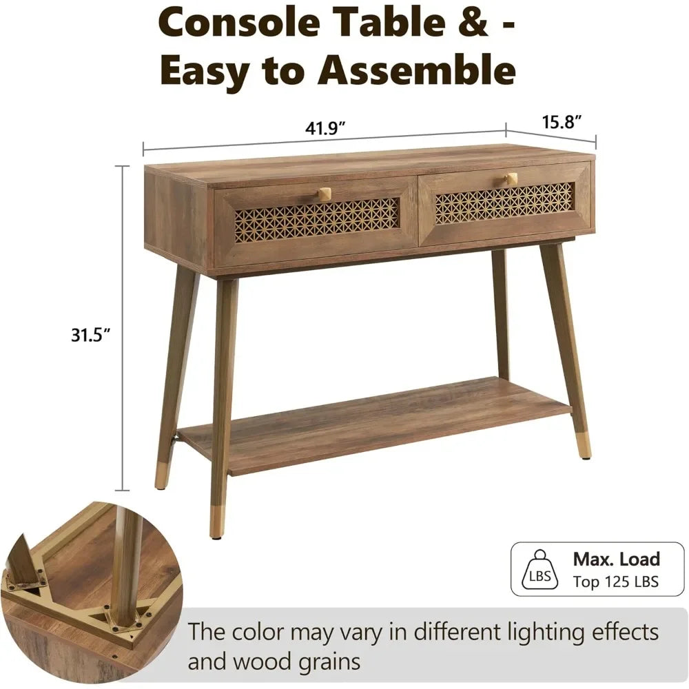 42" Mid Century Modern Console Table