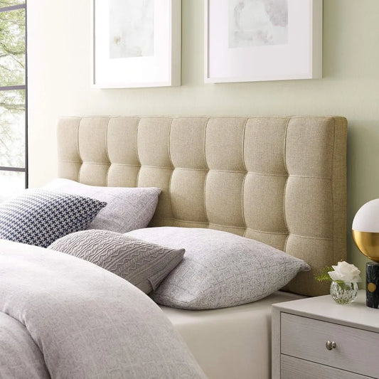 Lily Tufted Linen King Headboard