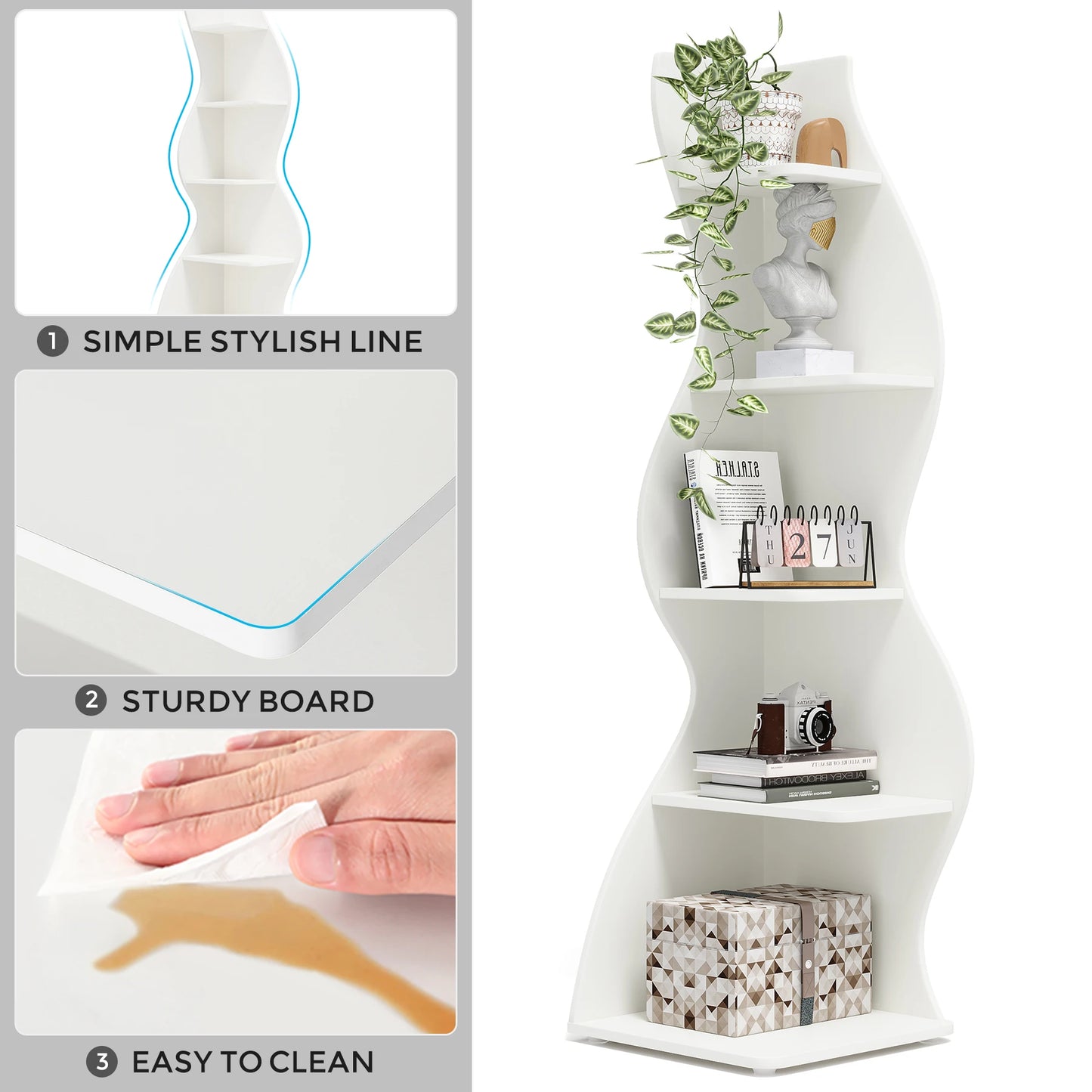 Modern Wavy Corner Shelf
