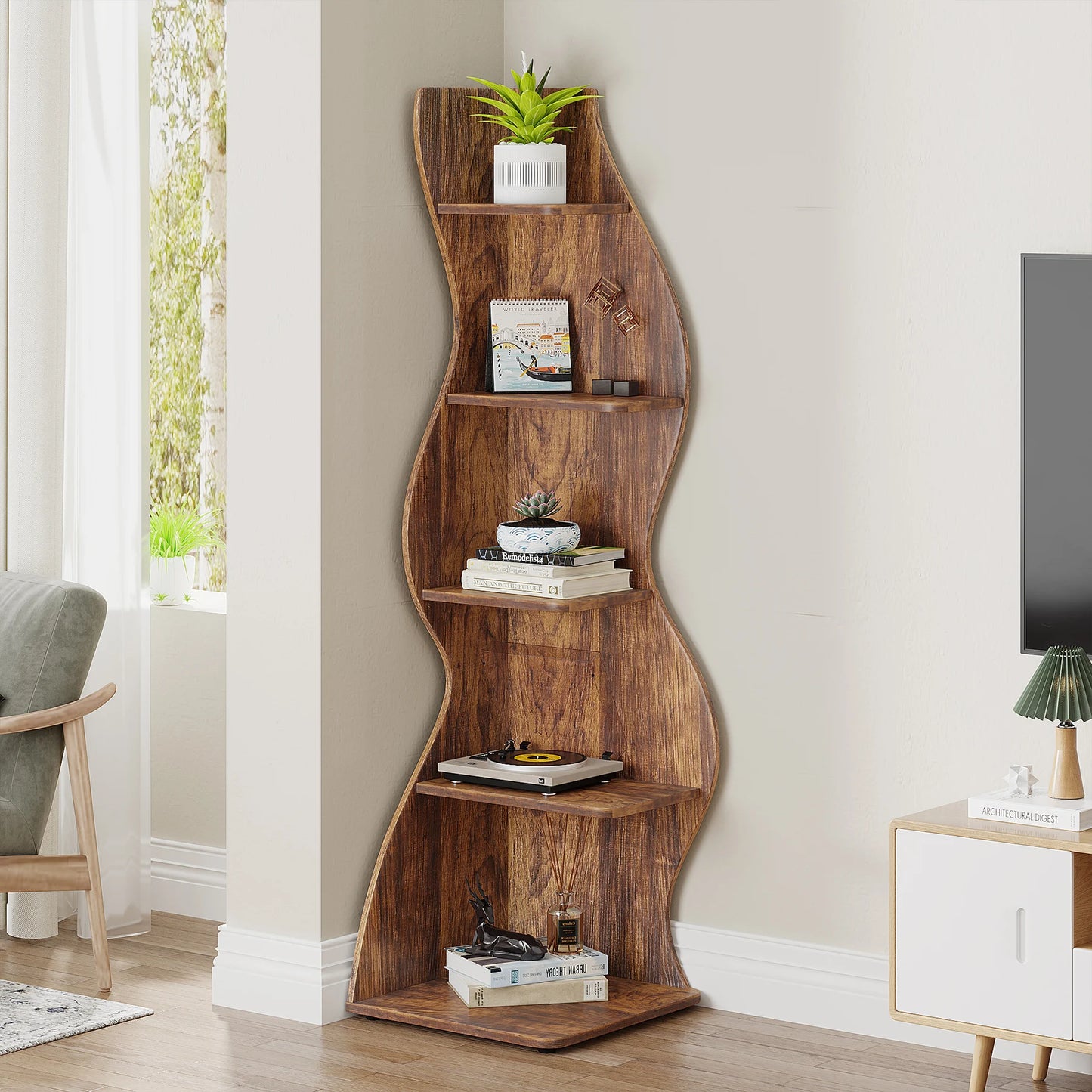 Modern Wavy Corner Shelf