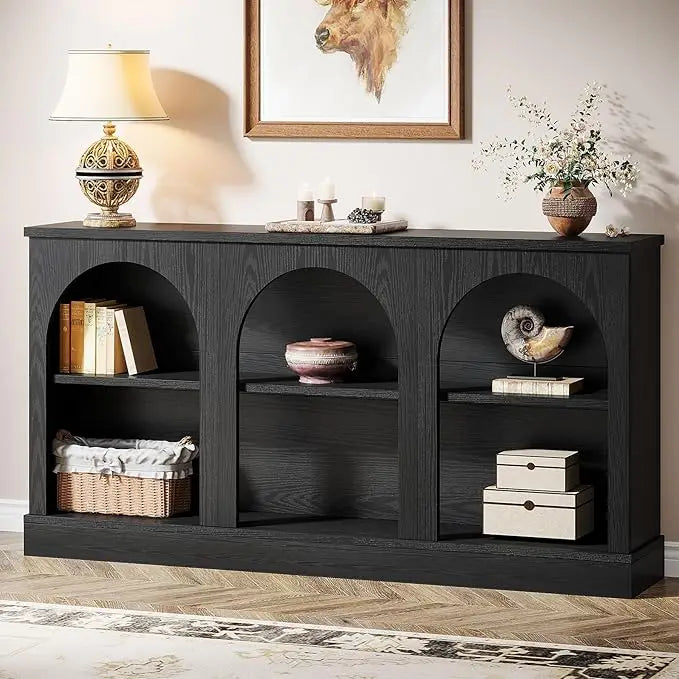 63" 3-Arched Farmhouse Entertainment Center/Console Table