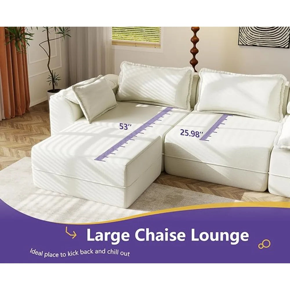 152" Cloud U-Shaped Sectional