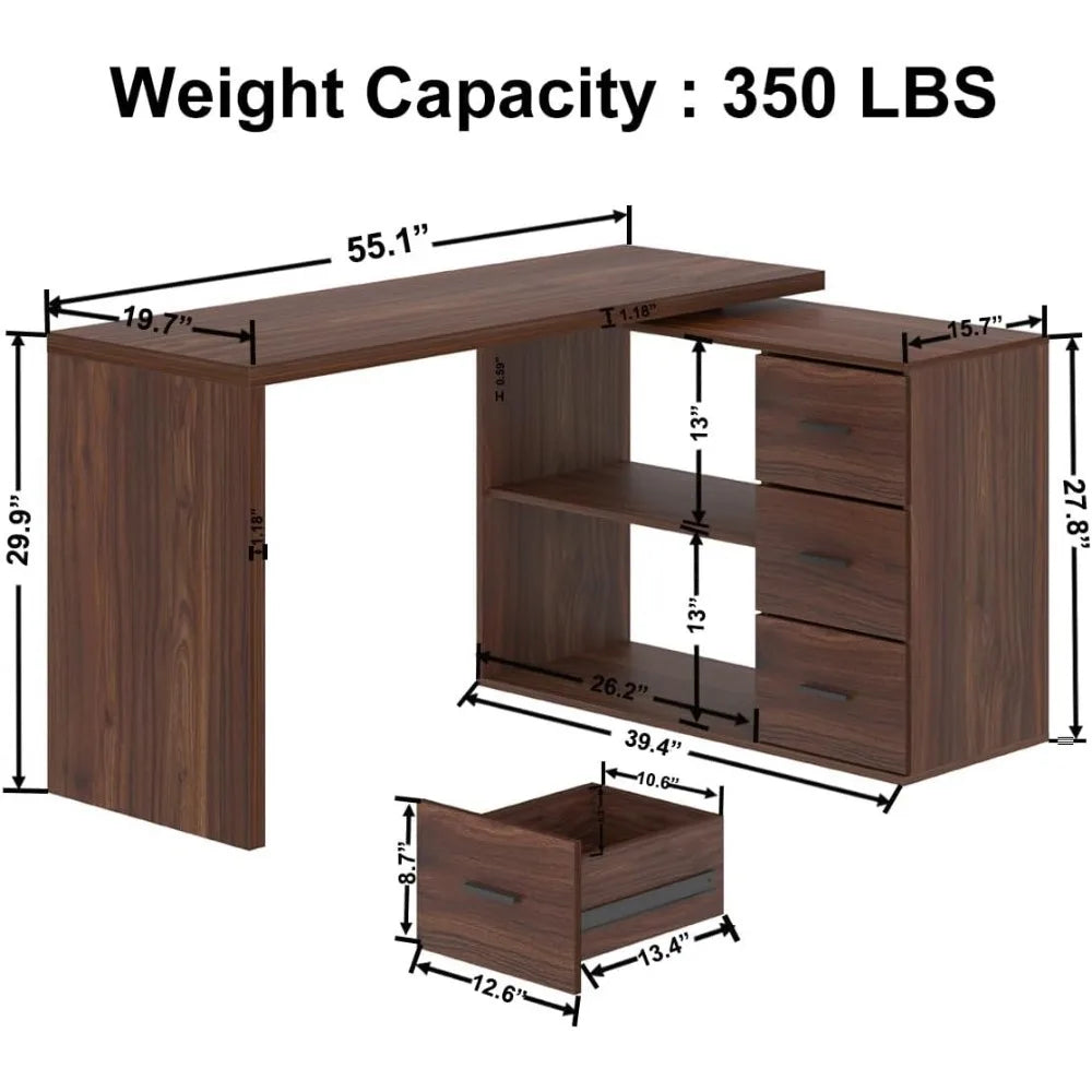 Rotating L Shaped Desk
