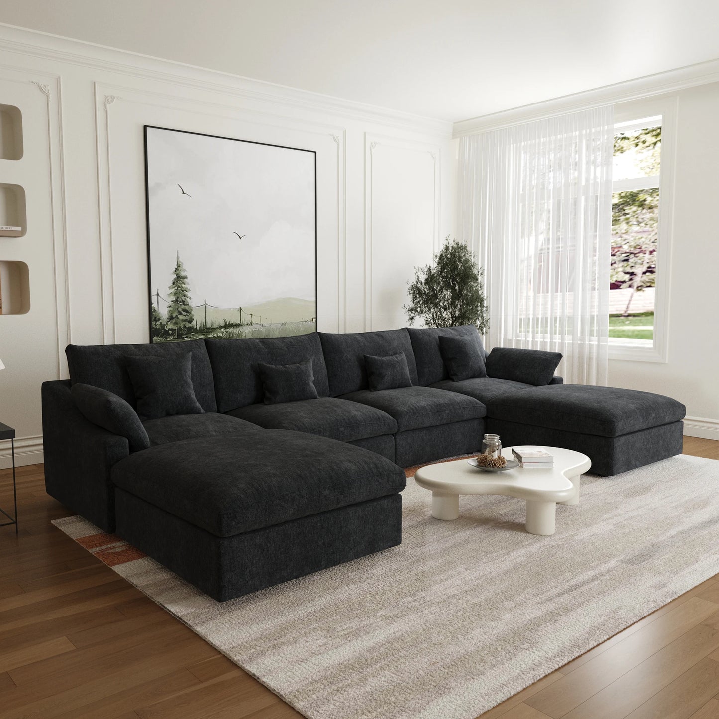 160" Modern U-Shaped Sectional Sofa