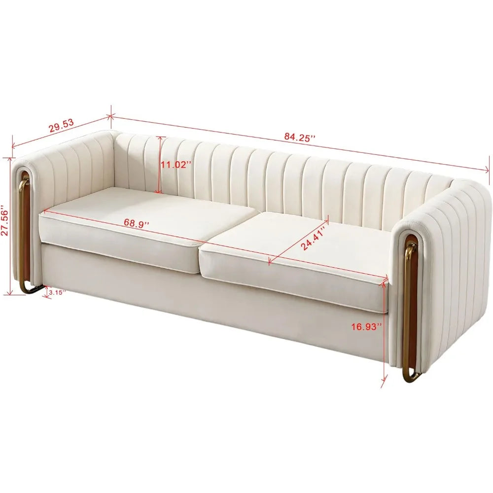 84" Modern Velvet Sofa