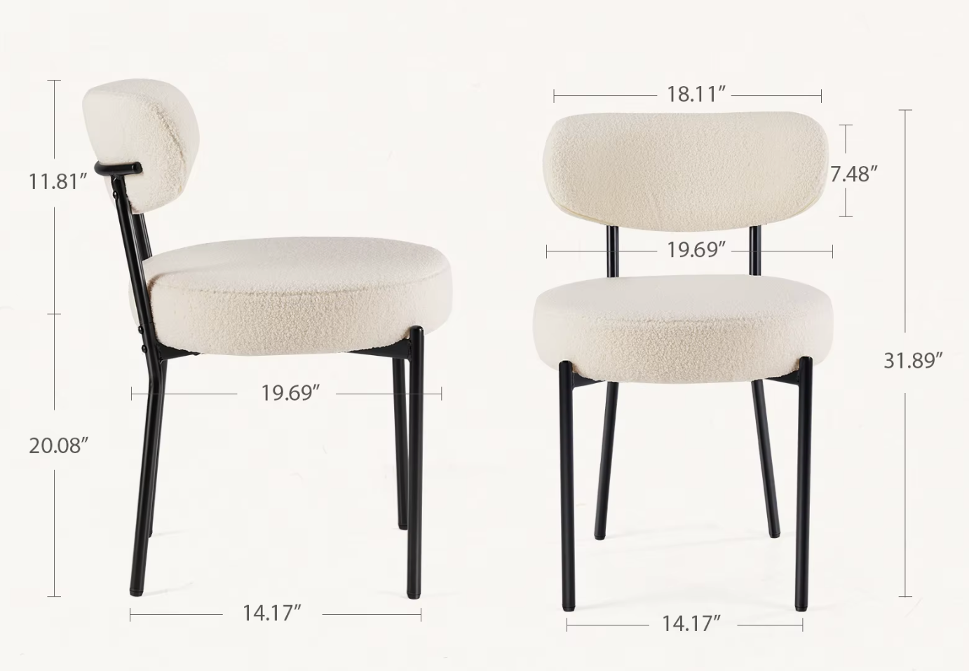 Round Dining Chairs Set of 2