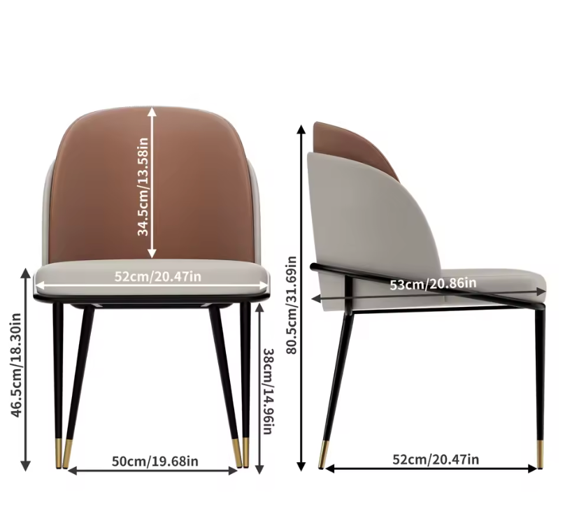 Modern Faux Leather Dining Chairs, Set of 2