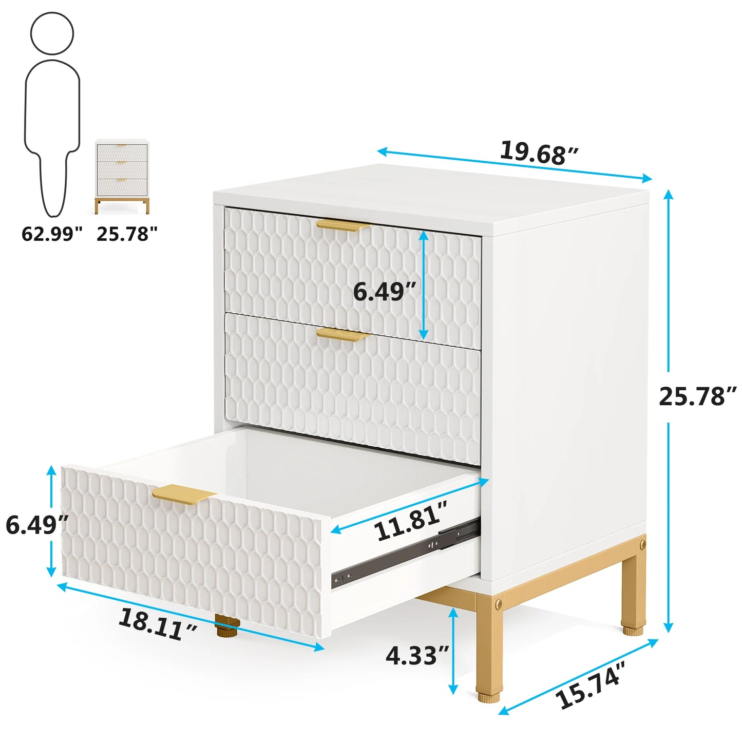 Honeycomb Modern Nightstand