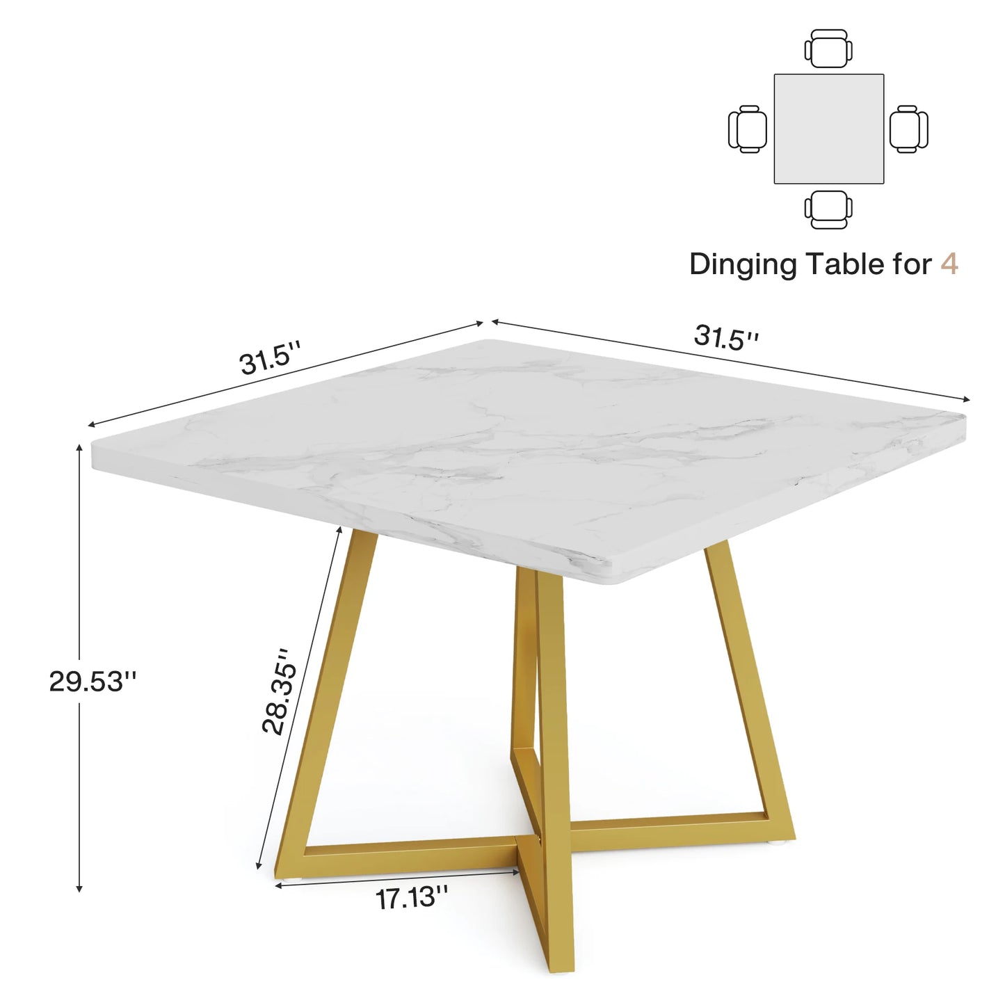 31.5" Square Dining Table