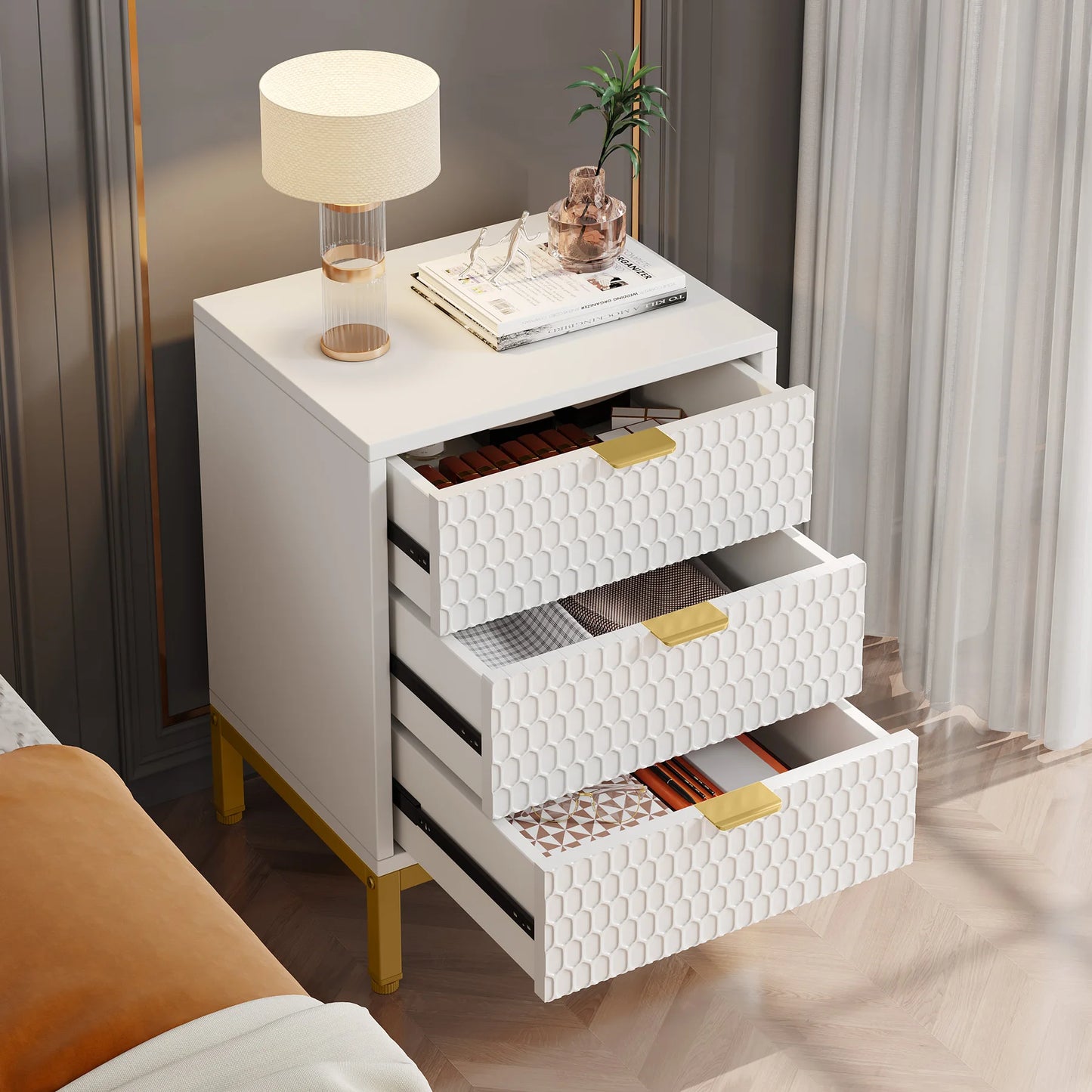 Honeycomb Modern Nightstand