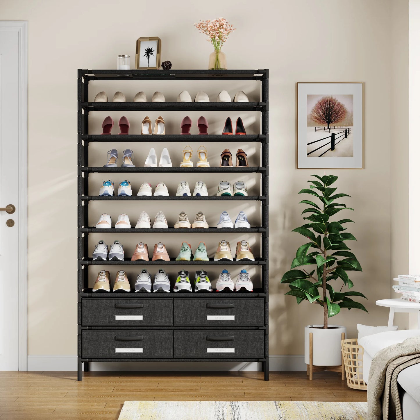 7-Tier Shoe Rack With 4 Drawers