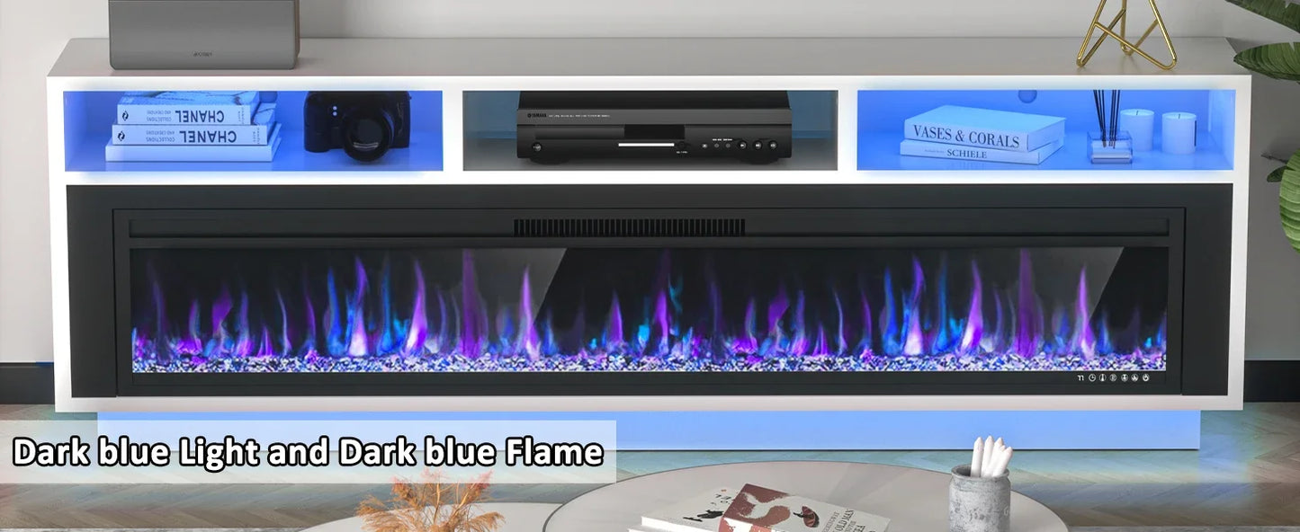 Electric Fireplace LED Light Entertainment Center