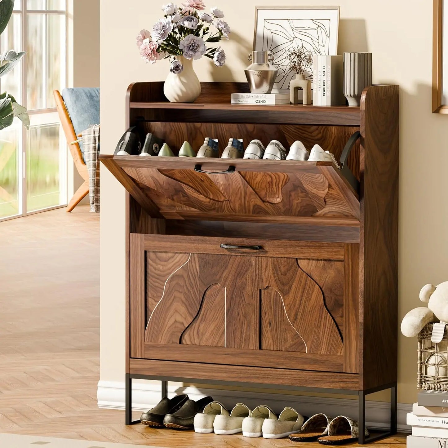Shoe Storage With Flip Drawer