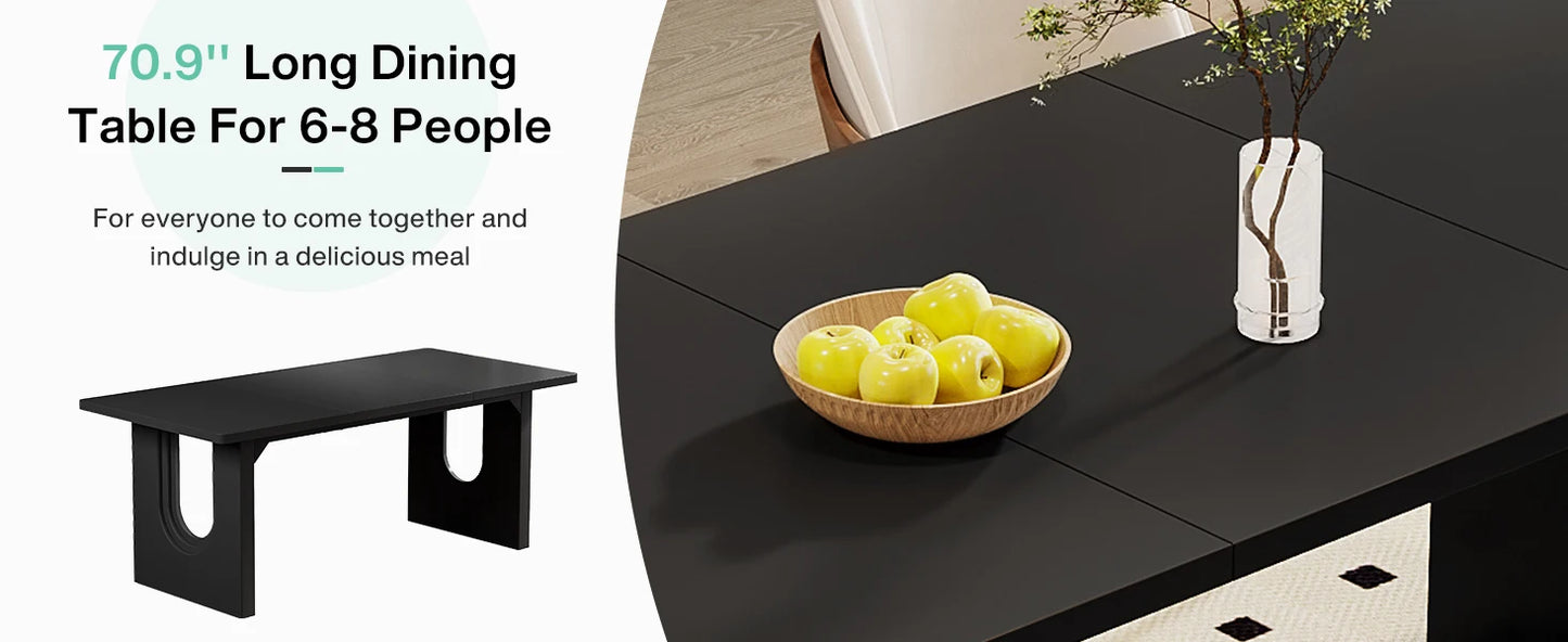 71" Modern Wood Dining Table