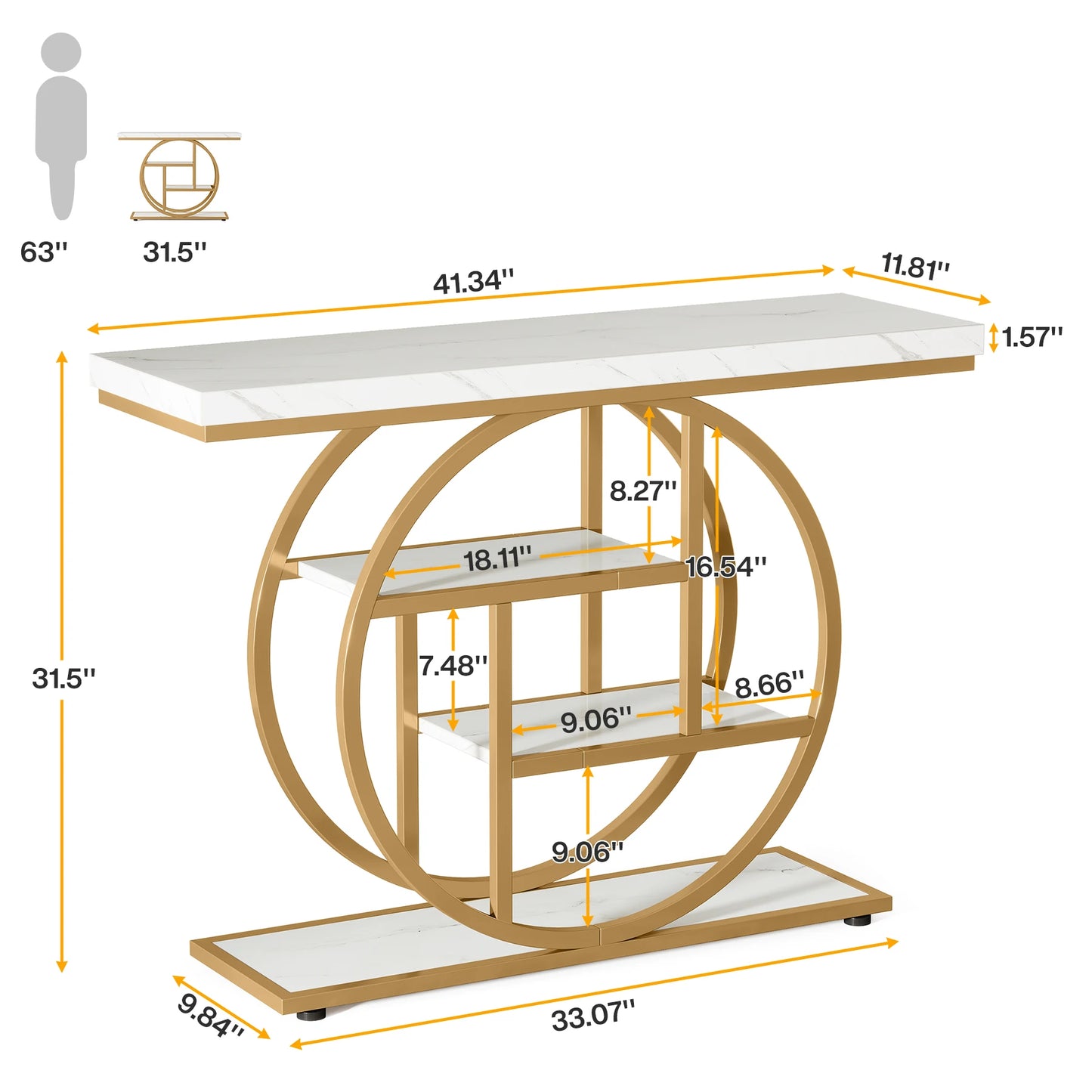 41.3" 4-Tier Console Table