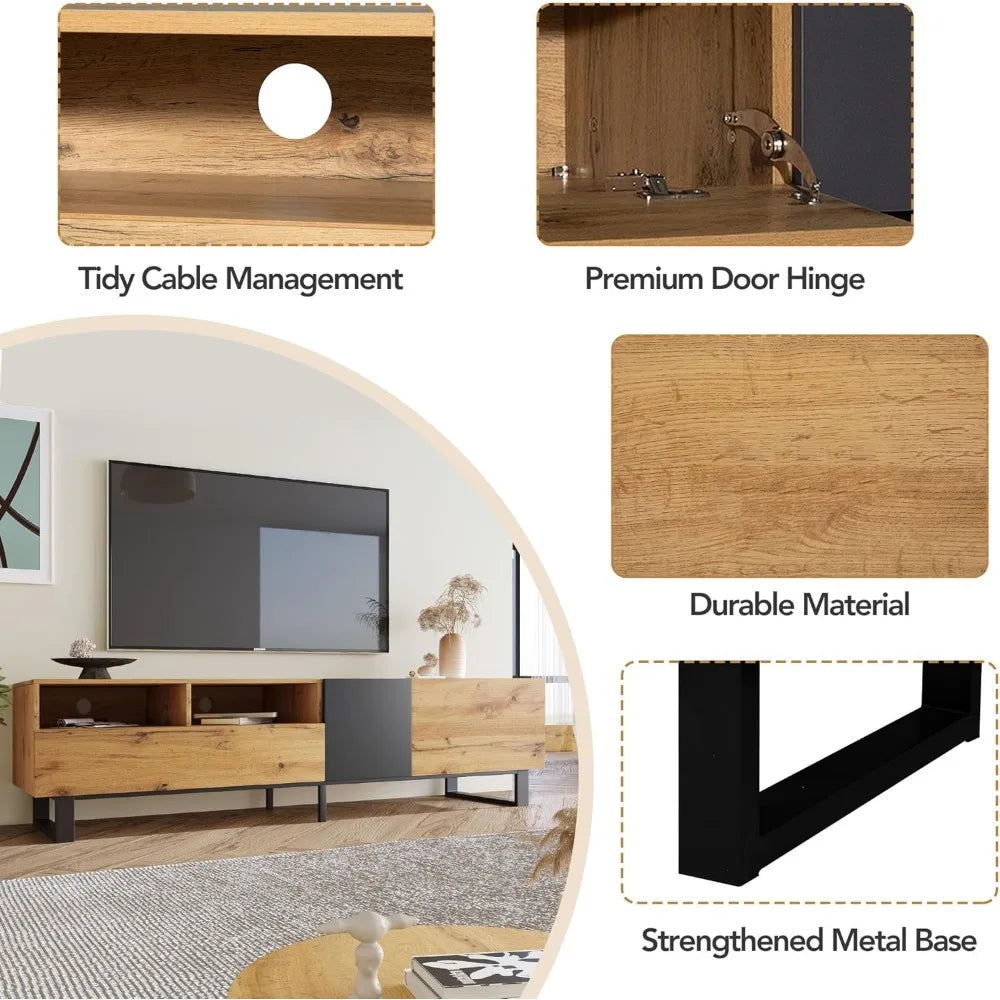 71" Modern Entertainment Center with Open Shelving