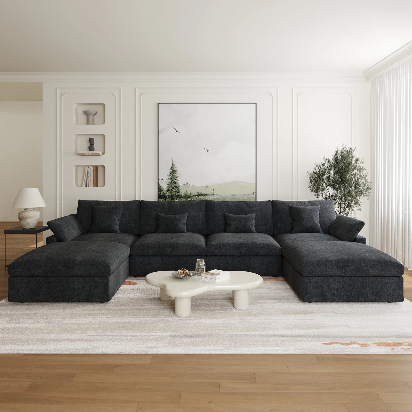 160" Modern U-Shaped Sectional Sofa