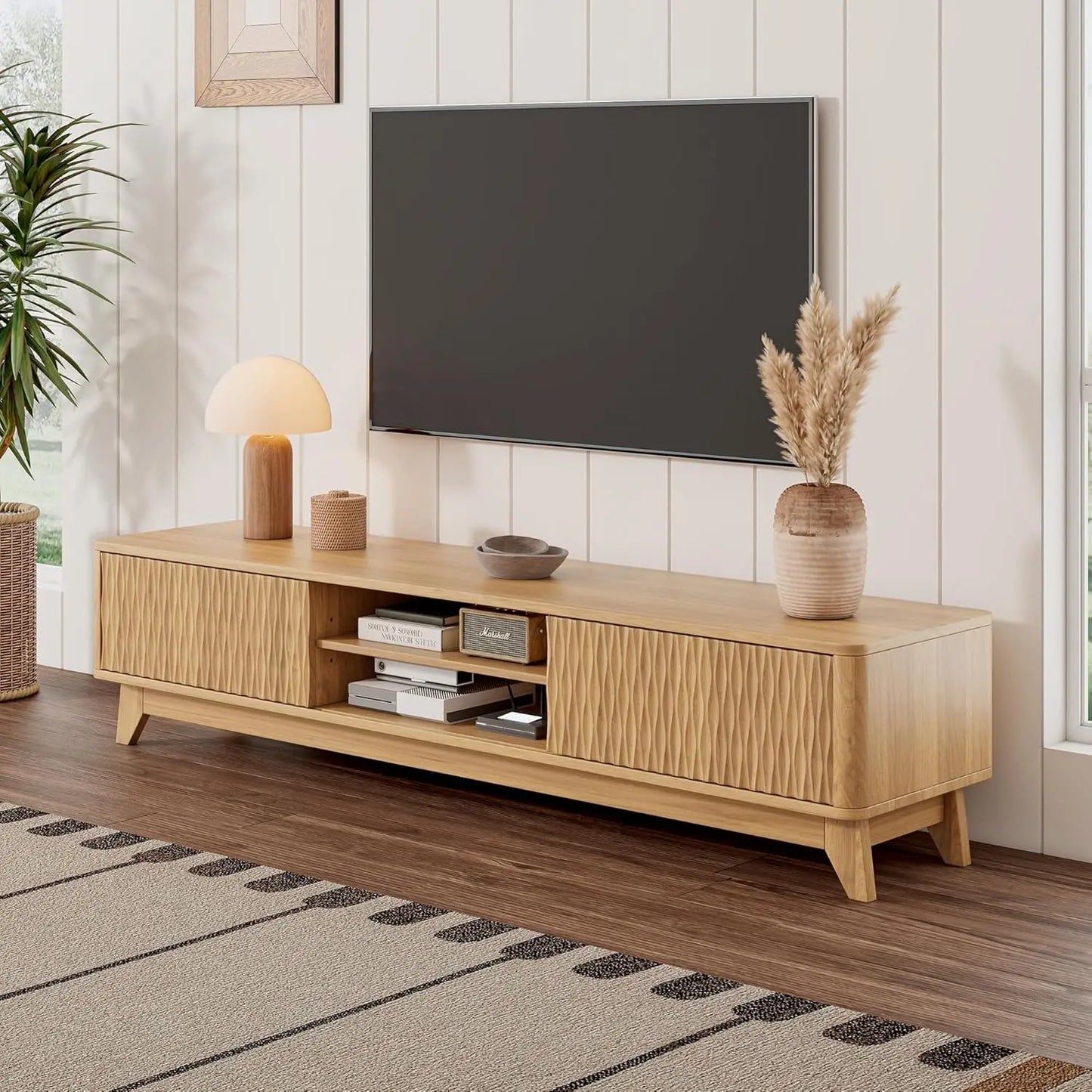 59" BOHO Textured Entertainment Center