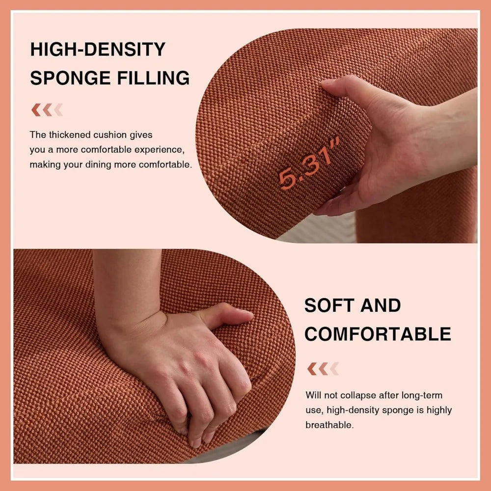 Modern Barrel Linen Dining Chairs Set of 2