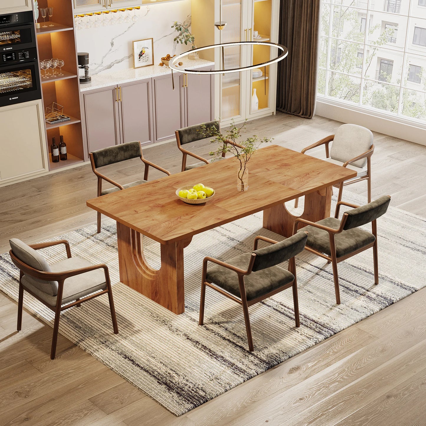 71" Modern Wood Dining Table