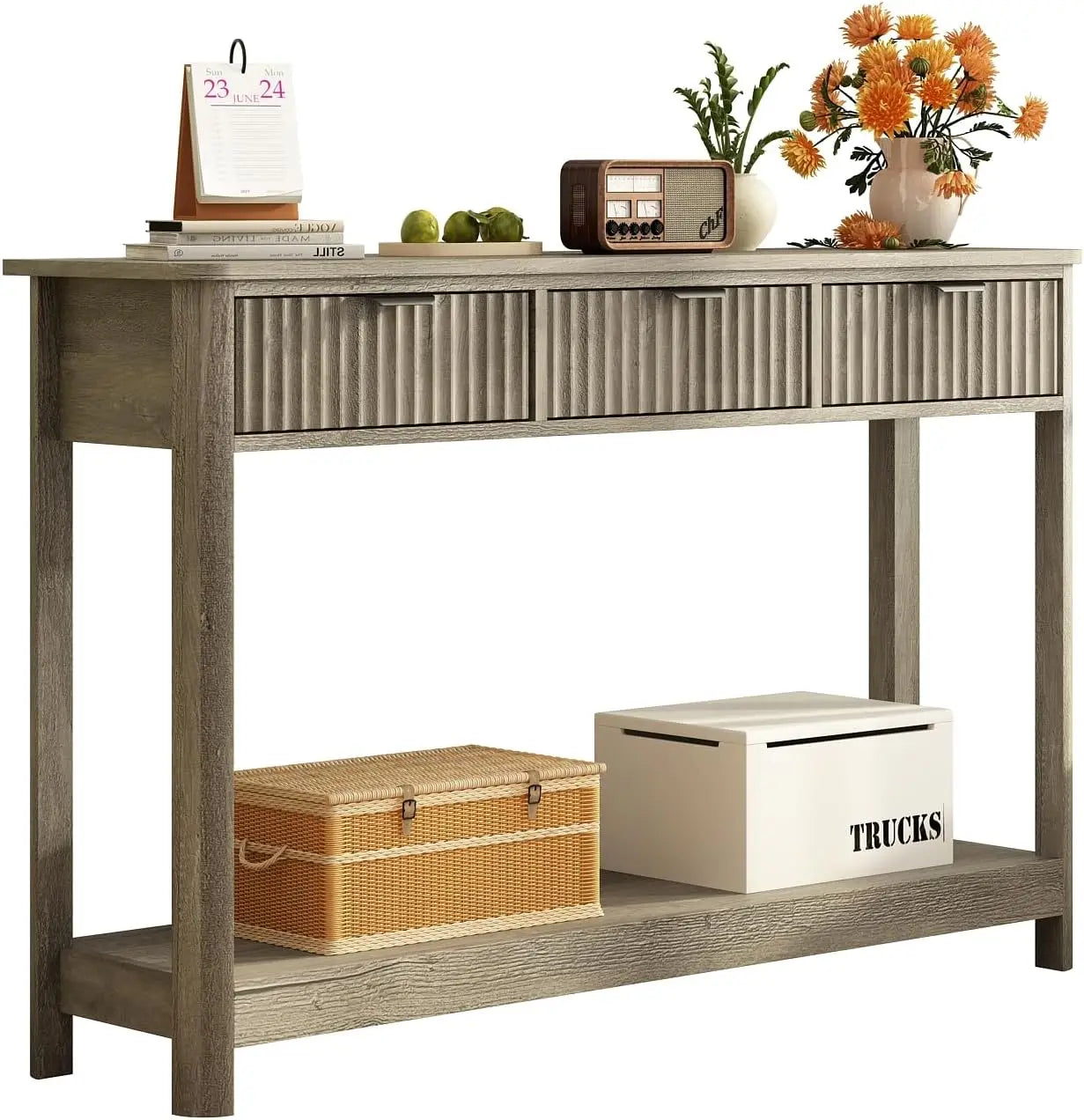 BOHO Fluted Console Table