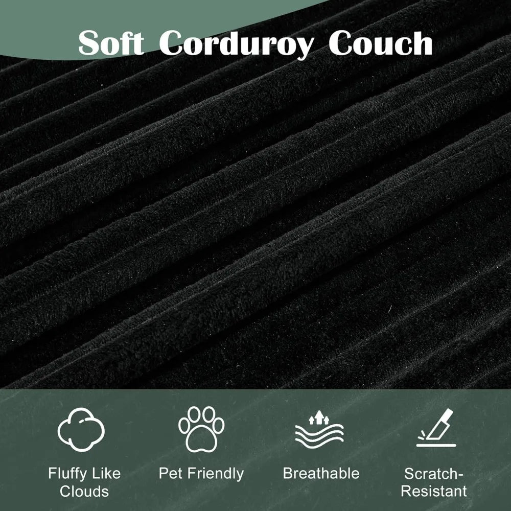127'' Curved Cloud Corduroy Couch