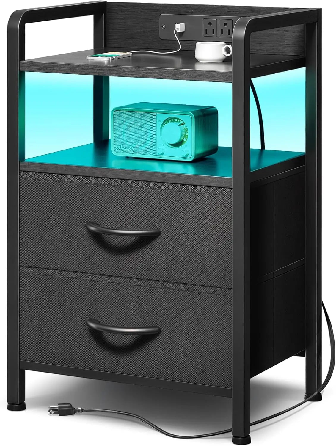 LED Charging Station Nightstand
