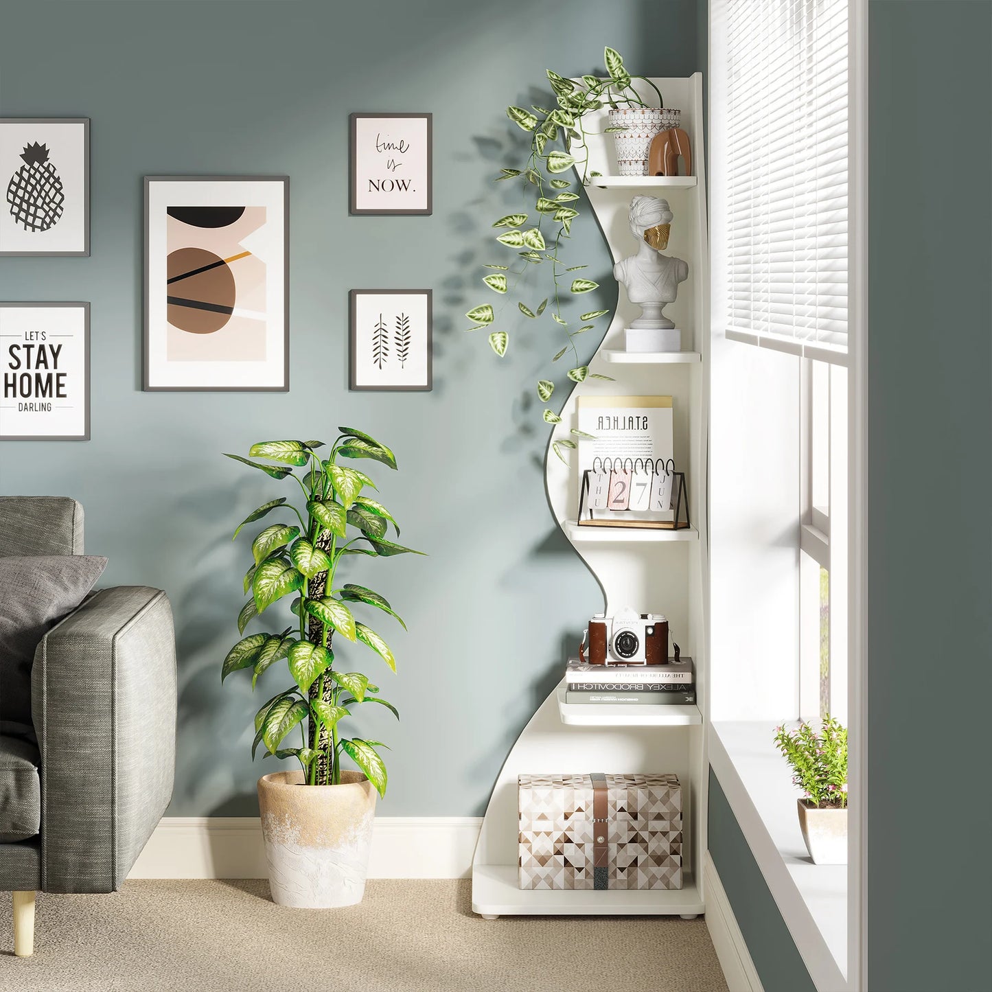 Modern Wavy Corner Shelf
