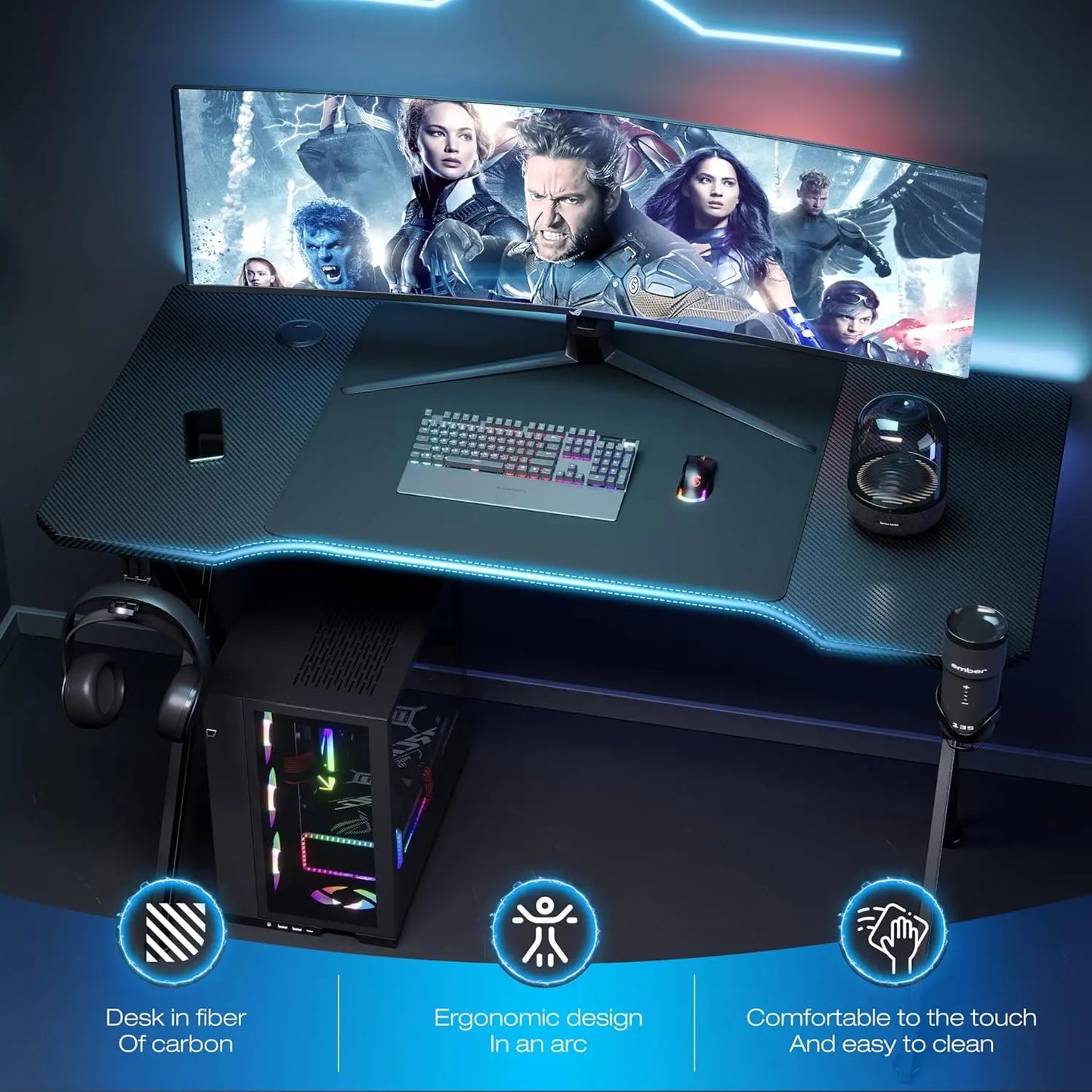Carbon Fiber Gaming Desk