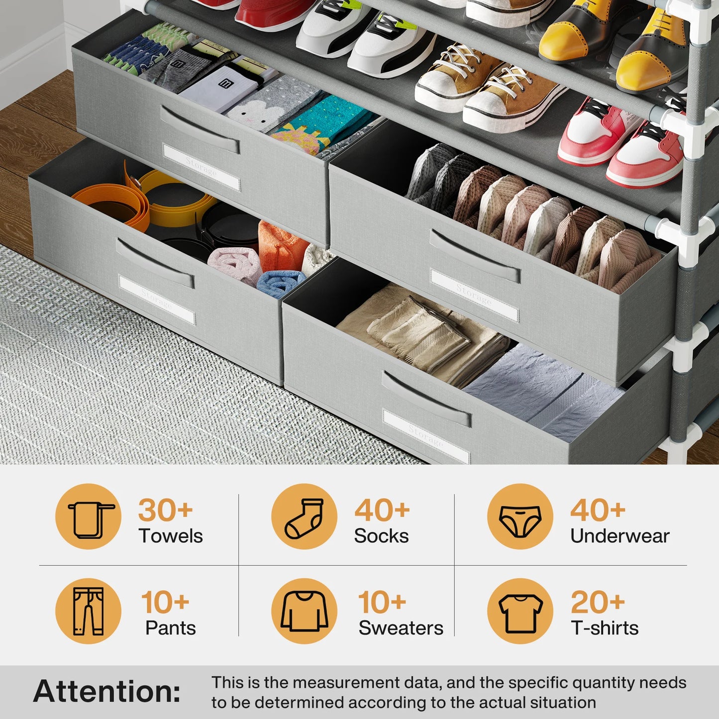 7-Tier Shoe Rack With 4 Drawers