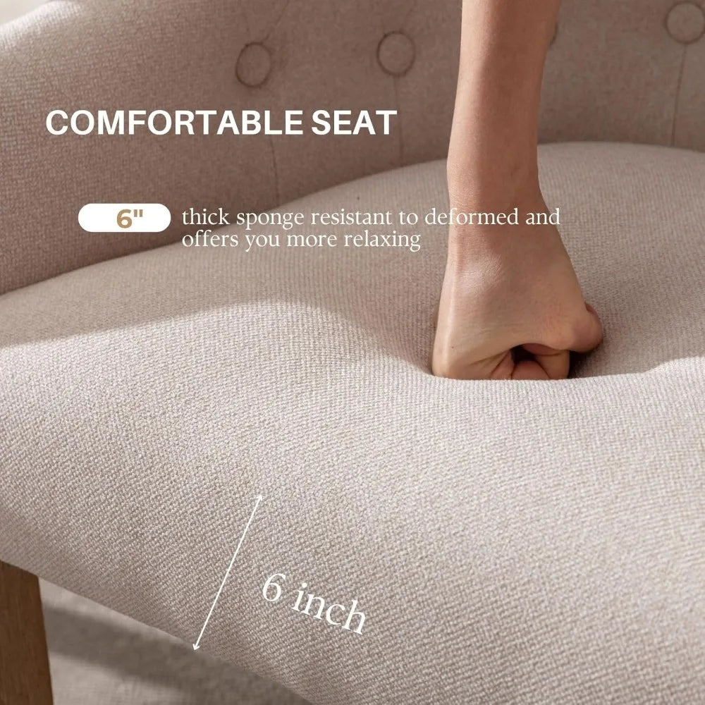 Linen Upholstered Dining Chairs Set of 4