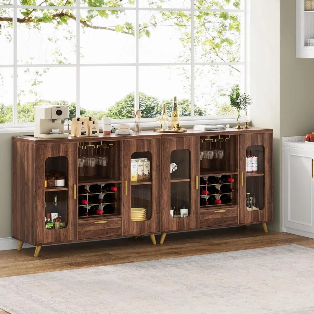 40" Contemporary Wooden & LED Light Bar/Buffet