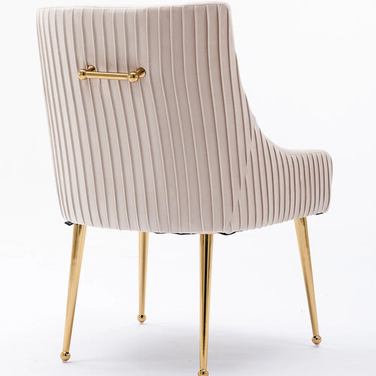Modern Boucle Pleated Velvet Chair Set of 6