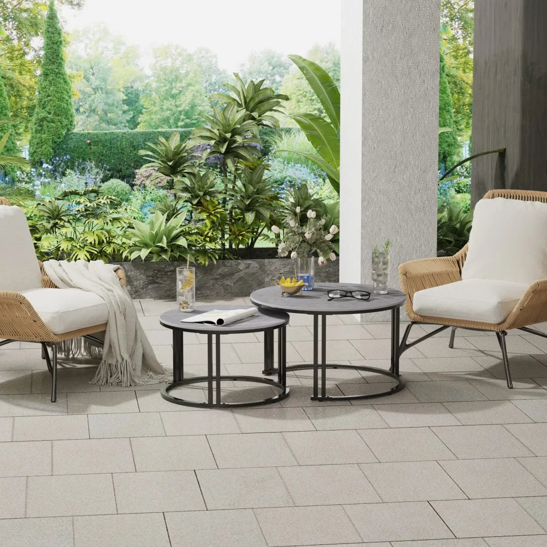 Round Marble Coffee & End Table