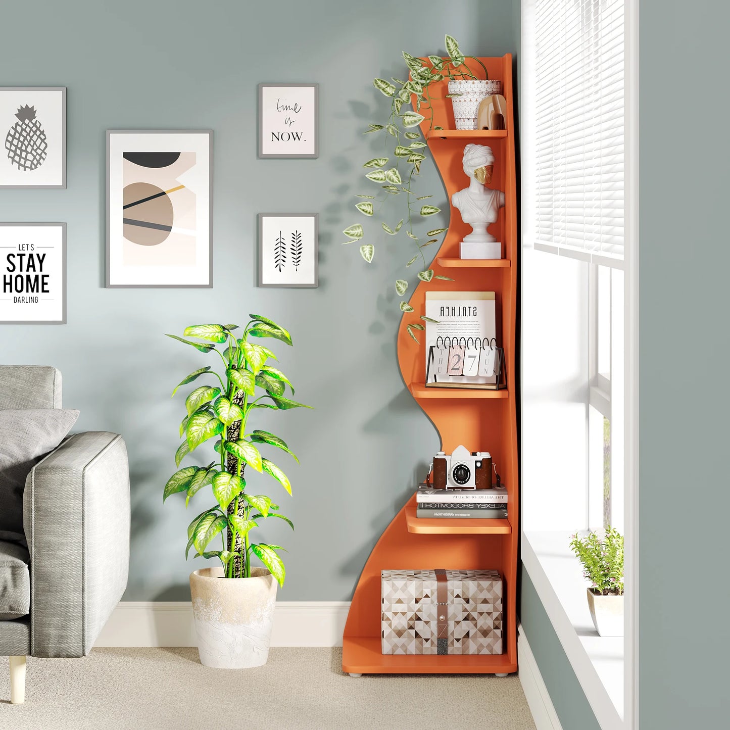 Modern Wavy Corner Shelf