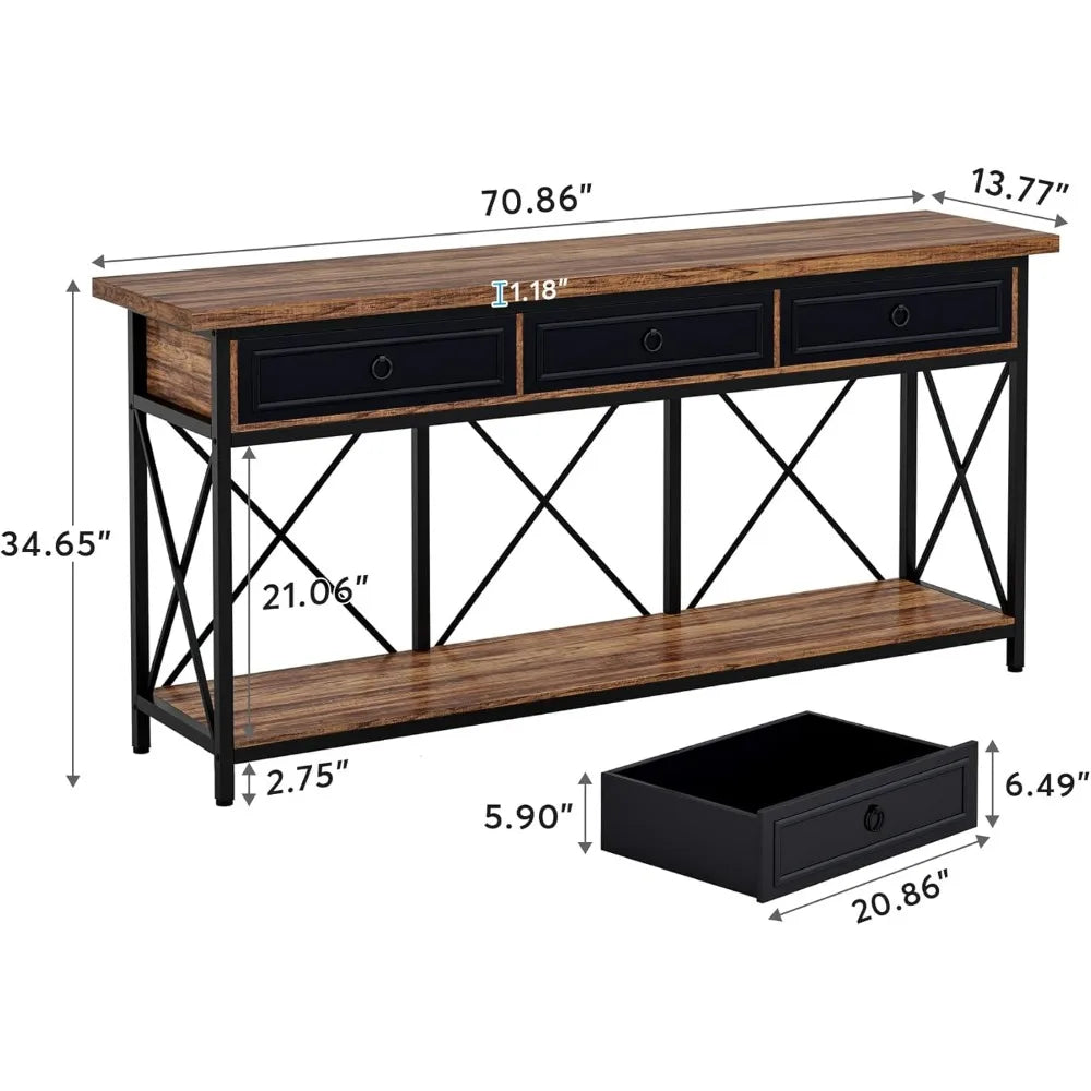 71" Farmhouse Console Table