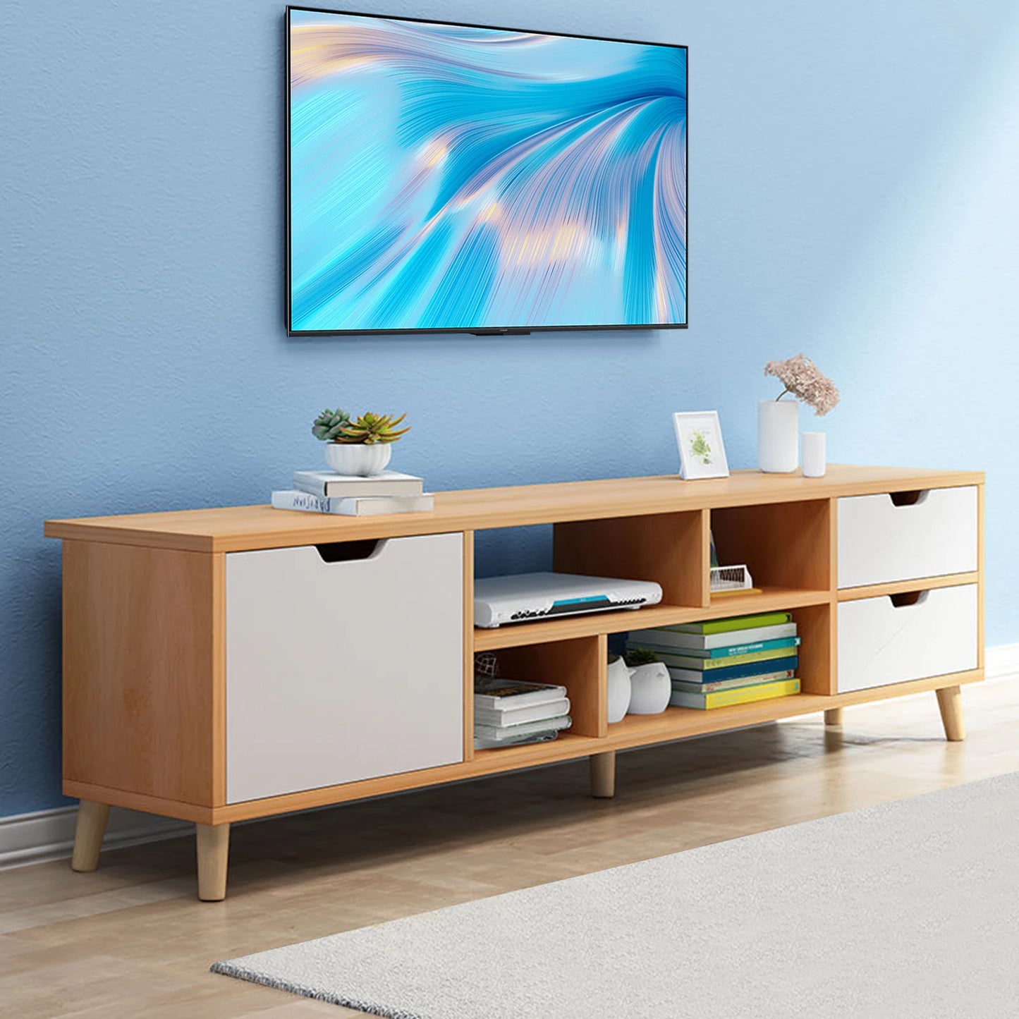 Minimalist Wooden Entertainment Center