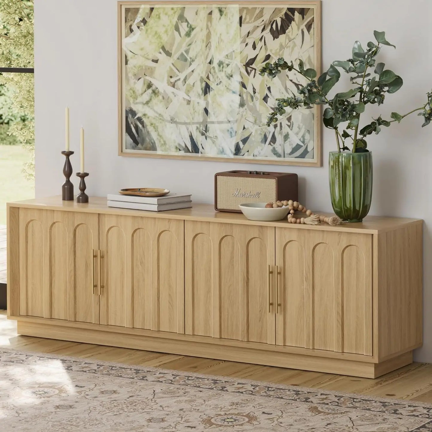 67" Modern Arched Entertainment Center