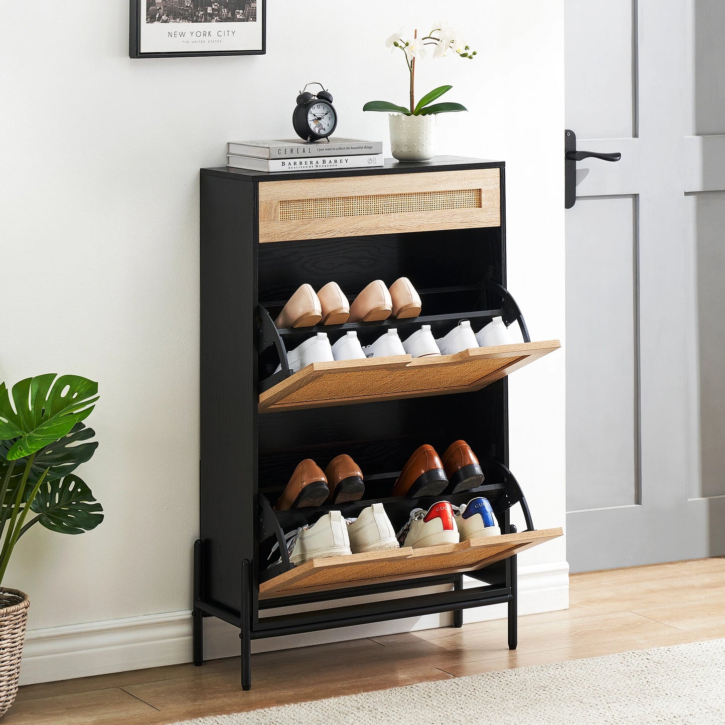 Natural Rattan Shoe Cabinet