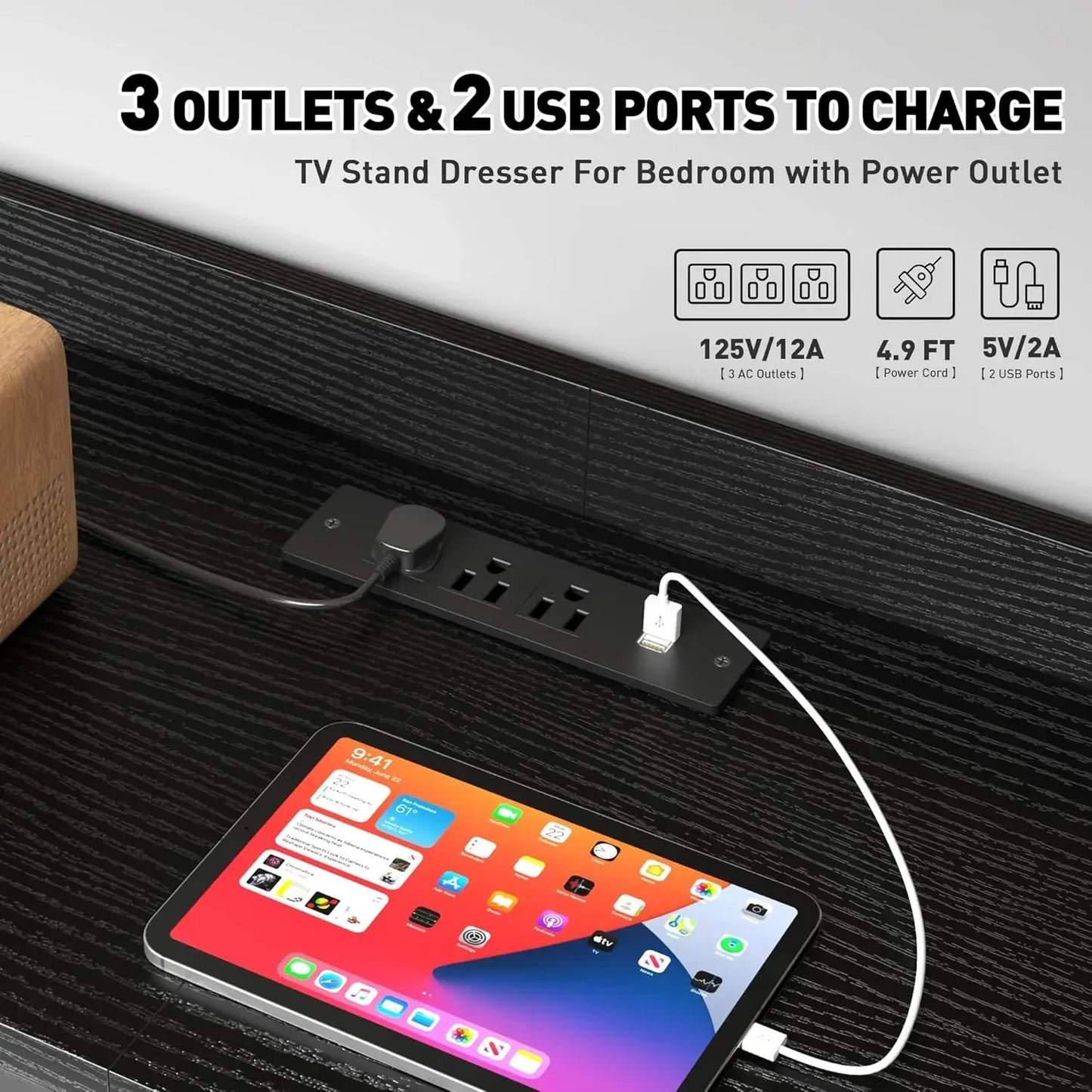 11 Drawer Bedroom Dresser with LED Charing Station