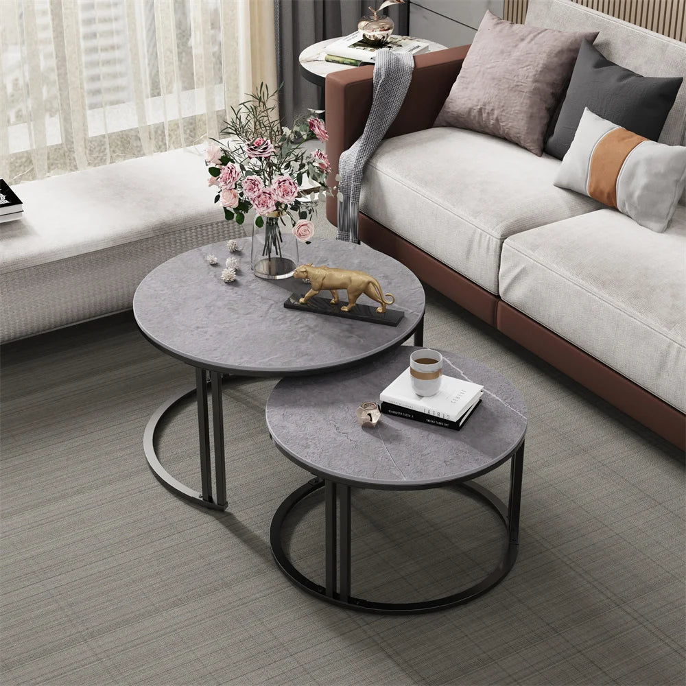 Round Marble Coffee & End Table
