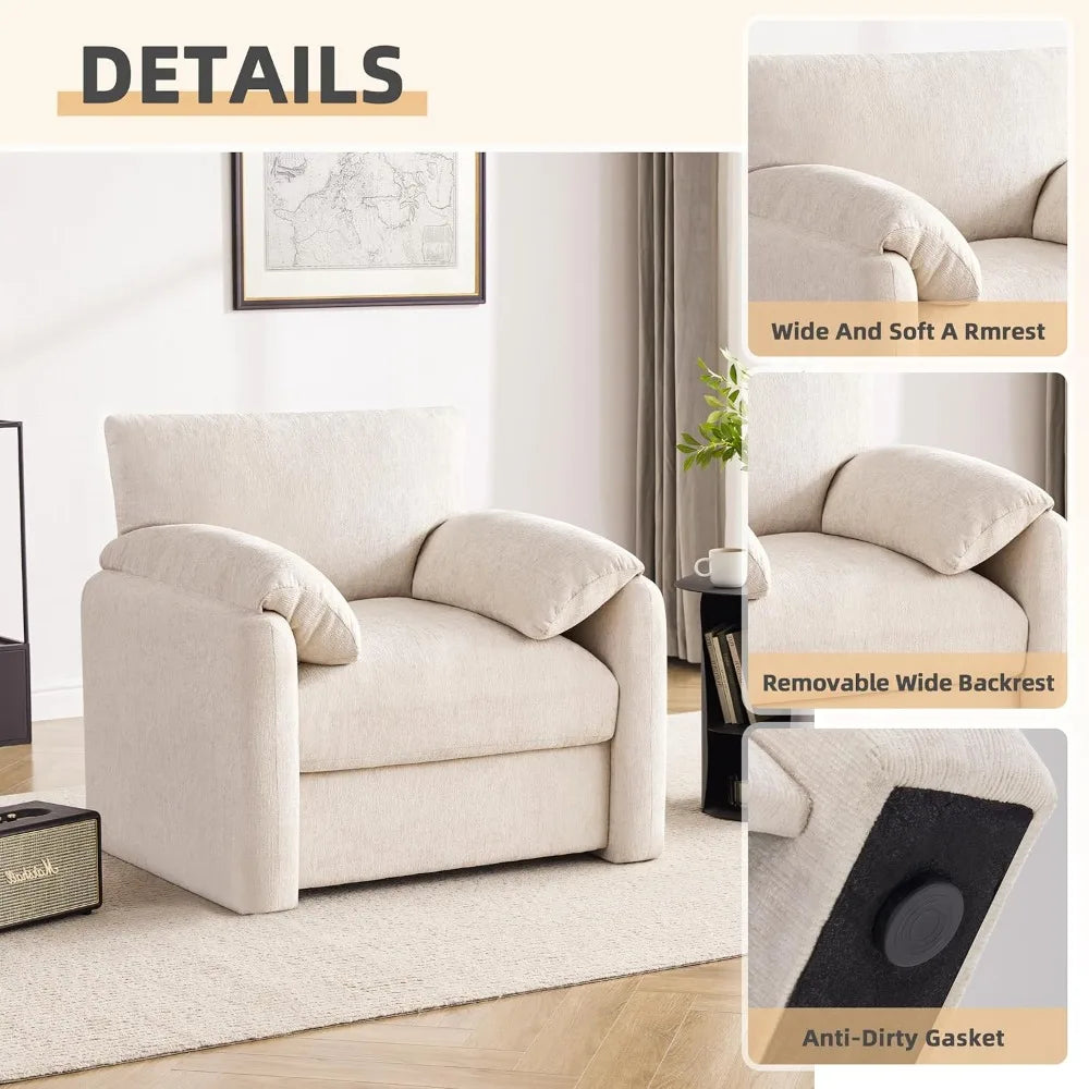Chenille Oversized Armchair