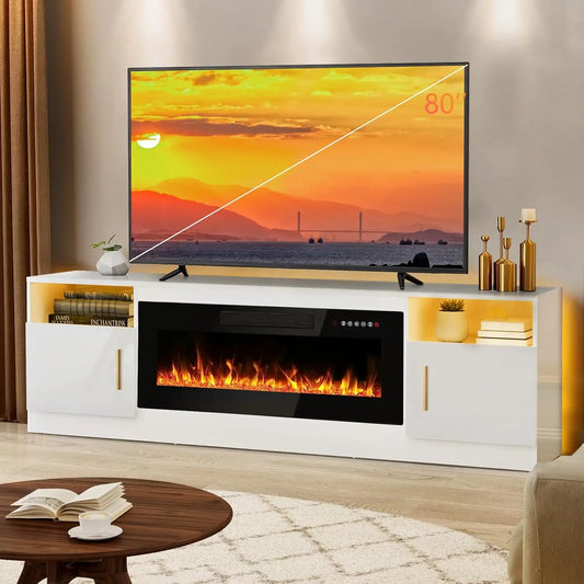 70" Modern Entertainment Center with Fireplace