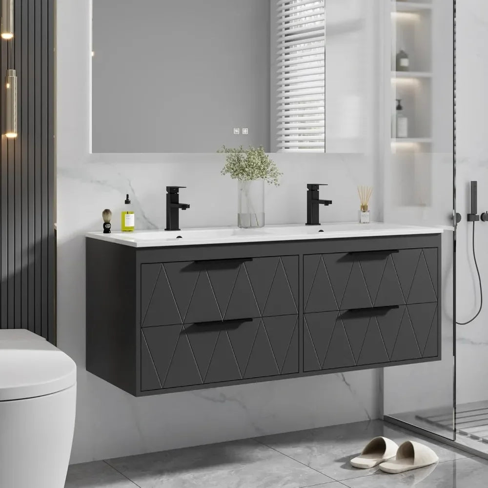 48" Wall-Mounted Floating Vanity with Sink