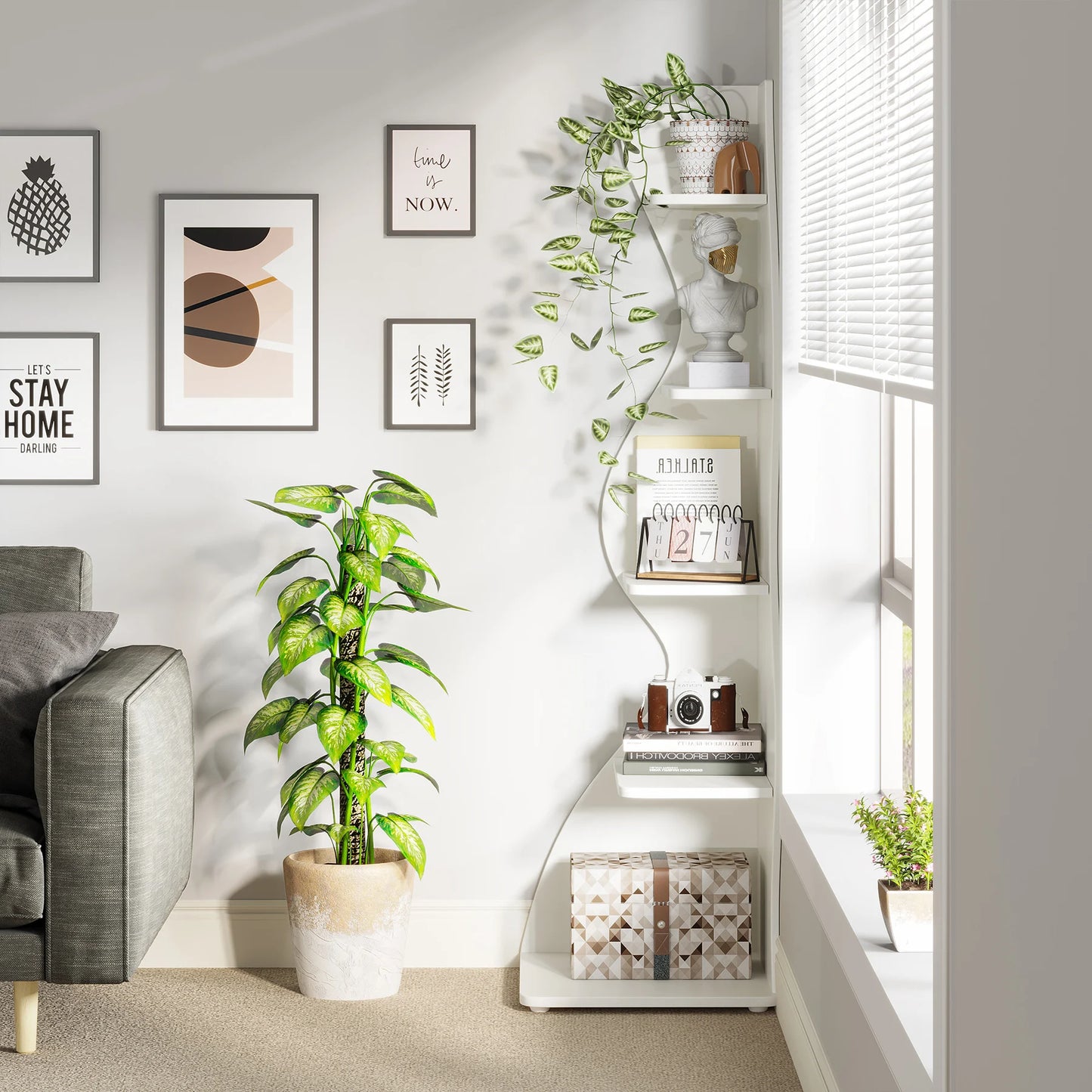 Modern Wavy Corner Shelf